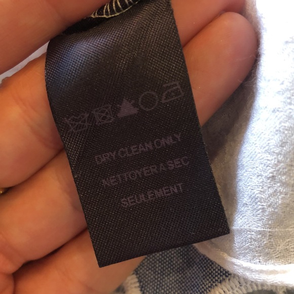 Chambray w/ Lace Eyelet Detail Off Shoulder Blouse - Picture 7 of 7